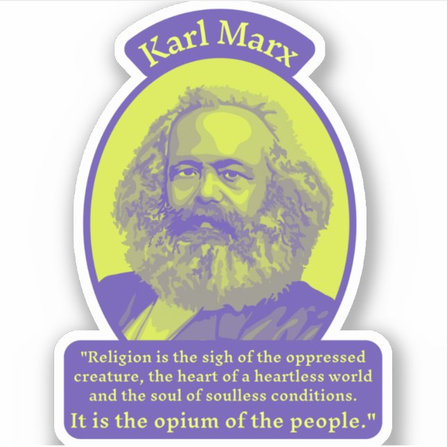 Sticker Karl Marx Portrait et Citation (Devant)