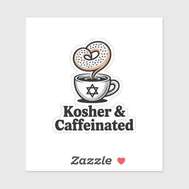 Sticker Kasher et café juif à la caféine Hanoukka (Feuille)