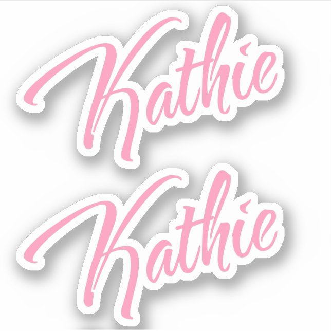 Sticker Kathie nom rose x2 Vinyl (Devant)