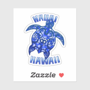 Sticker Kauai Hawaii Vacances Tortue Tribale