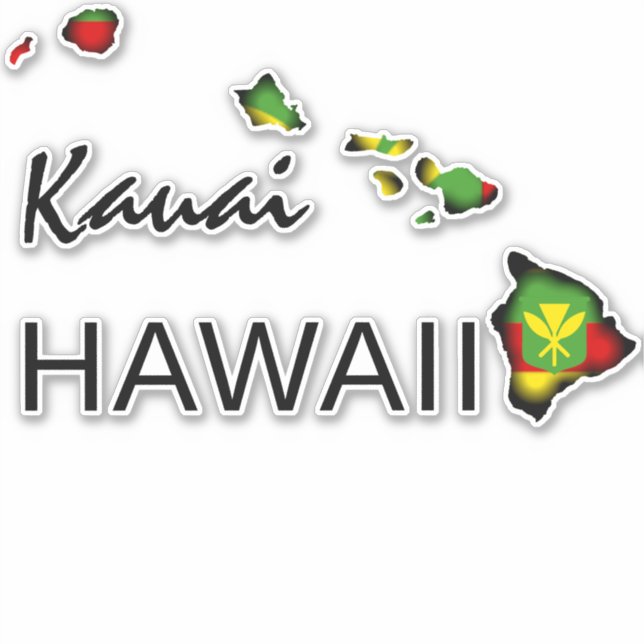 STICKER KAUAI - KANAKA MAOLI HAWAII ÎLES NOIRES (Devant)