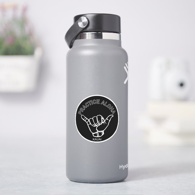 Sticker Kauai - Pratiquer Aloha Shaka (Hang Loin) (HydroFlask)