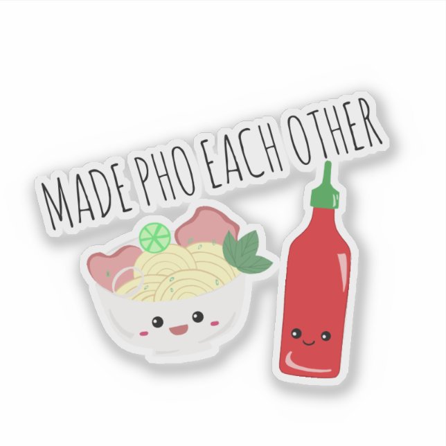 Sticker Kawaii a fait des Pho pour la Saint-Valentin (Devant)