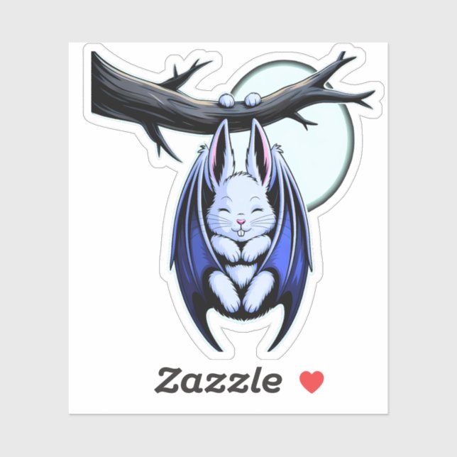 Sticker Kawaii Bat Bunny Éffrayant (Feuille)