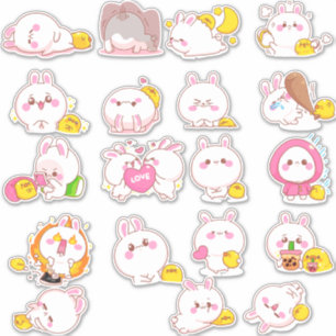 Sticker Kawaii Bunnies de Pâques