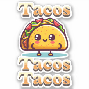 Sticker Kawaii Cartoon Tacos