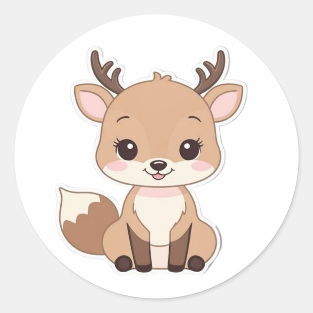 Sticker Kawaii Dee ronde - mignonne et amusante (Devant)