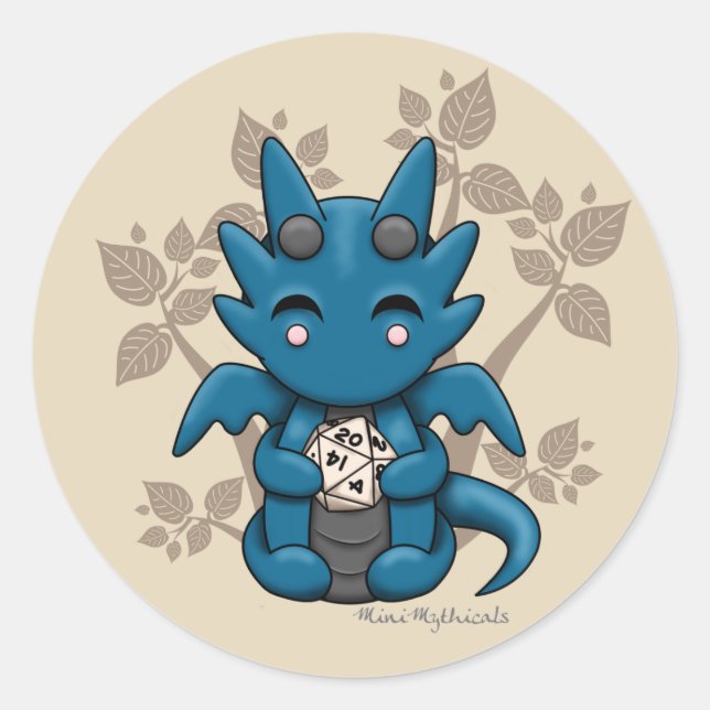 Sticker Kawaii Dice Dragon (Devant)