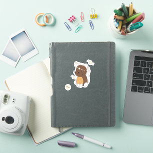 Sticker Kawaii Doodle Kitty Star contondant