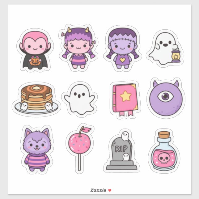 Sticker Kawaii Éffrayant Sweethearts (Feuille)