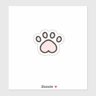 Sticker Kawaii Pastel Paw Chat Rose