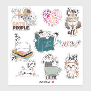 Sticker kawaii vinly Cat mignon et drôle