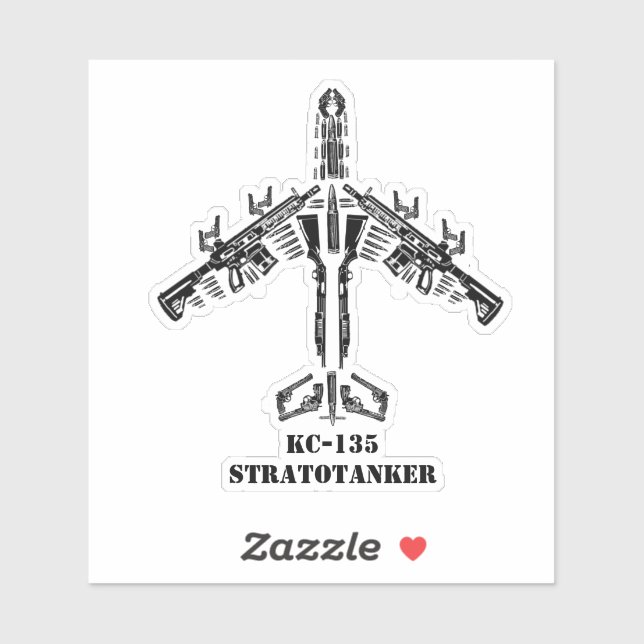 Sticker KC-135 Silhouette d'arme à feu (Feuille)