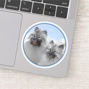 Sticker Keeshond Paire de Kees Peinture Art animal origina