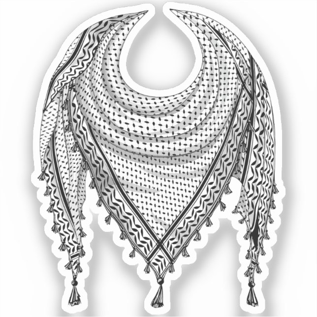 Sticker Keffiyeh Écharpe palestinienne tissu traditionnel (Recto)