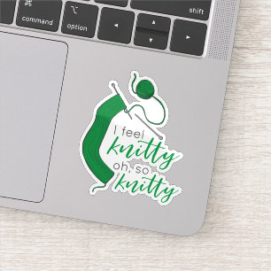 Sticker Kelly Green Je Me Sens Knitty, Oh So Knitty