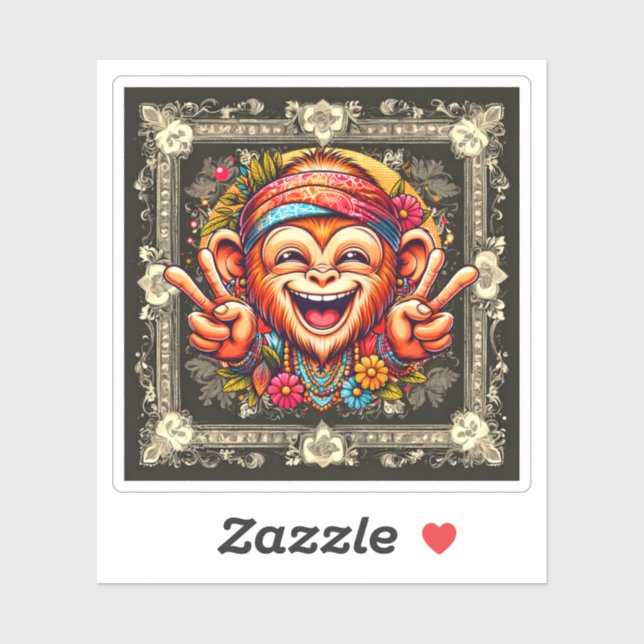 Sticker "Kelly the Chill Monkey" Vinyl (Feuille)