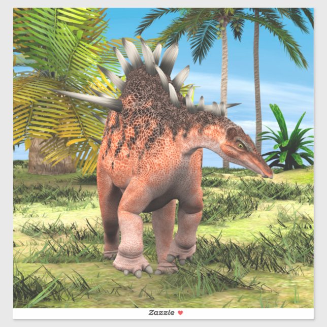 Sticker Kentrosaurus Dinosaure Jungle Art Préhistorique (Feuille)