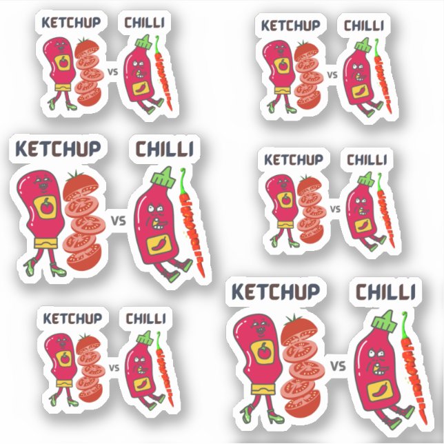 Sticker Ketchup vs Chili (Devant)