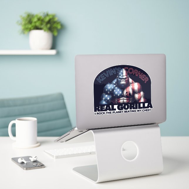 Sticker Kevin's Corner REAL GORILLA i Rock the Planet (Ordinateur portable sur le bureau)