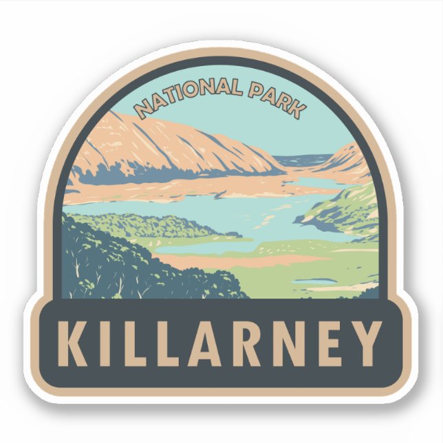 Sticker Killarney National Park Irlande Travel Art Vintage (Devant)