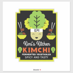 Sticker Kimchi Cuisine Maison Nourriture Fabriquée