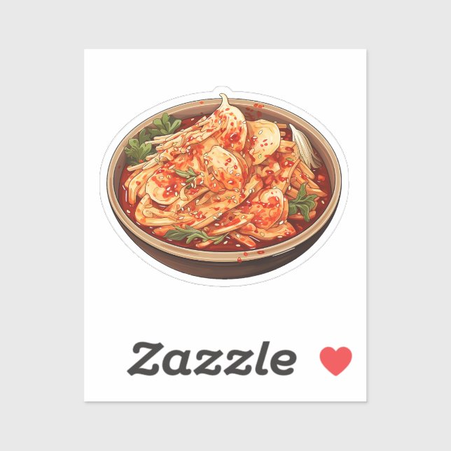Sticker Kimchi de dessin animé (Feuille)