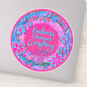 Sticker Kindness Change Tout Rose Floral