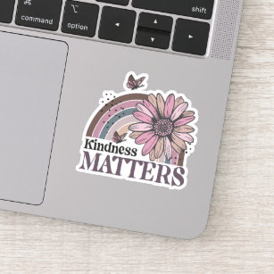Sticker Kindness Matters Retro Butterfly Boho Rainbow