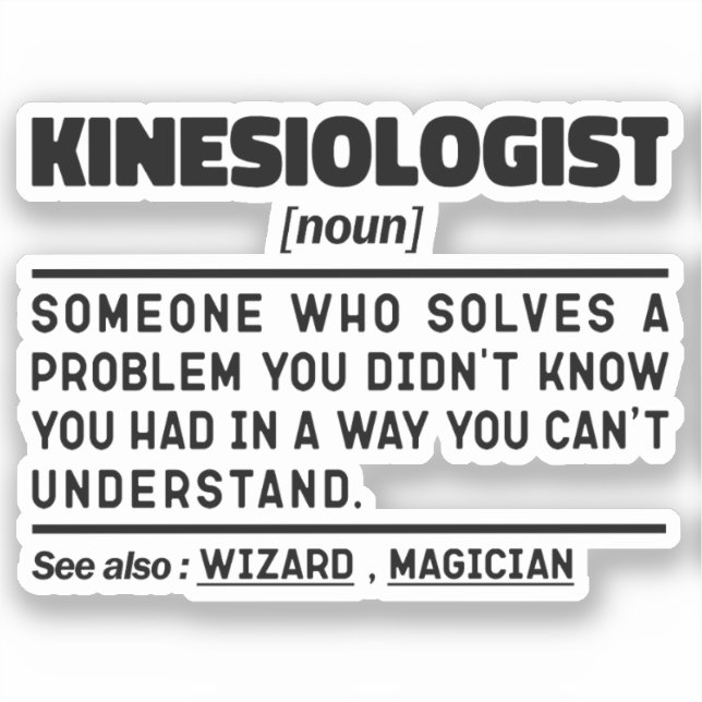 Sticker Kinésiologue Nom Médecine Cool Citations De Profes (Recto)