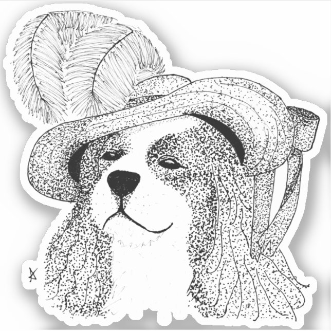 Sticker King Charles et Fancy Casquette (Devant)