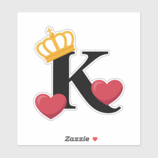 Sticker King of Hearts Crowned K Emblem