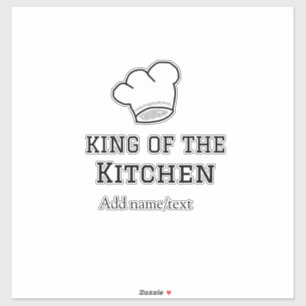 Sticker King of the cuisine chef cuisine ajouter nom couro