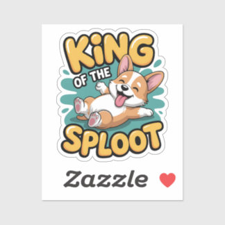Sticker King of the Sploot Funny Dog Lying Pose Gift
