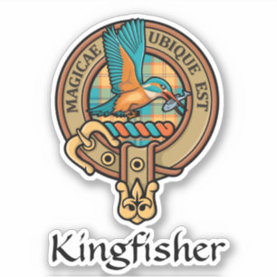 Sticker Kingfisher Crest sur l'autocollant Tartan