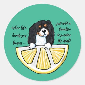 Sticker KiniArt Cavalier Life Lemons Classic Round