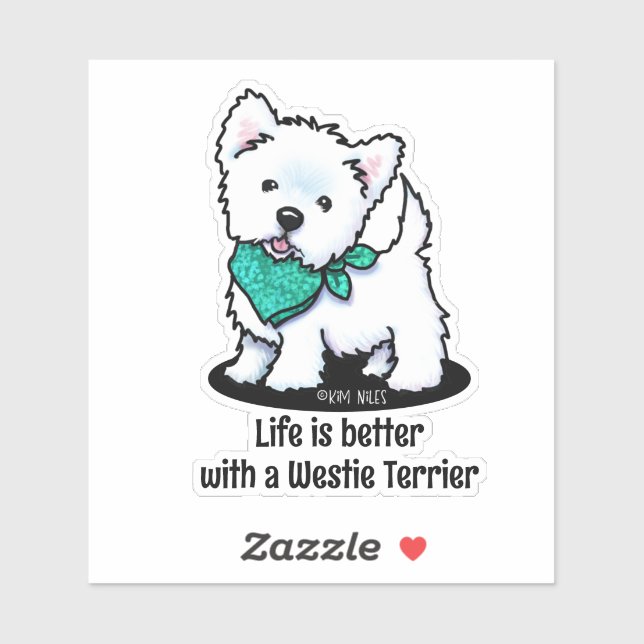 Sticker KiniArt Cutieface Westie (Feuille)