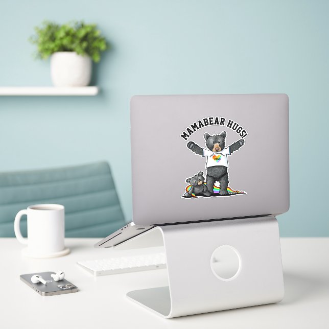 Sticker KiniArt Mamabear Hugs (Ordinateur portable sur le bureau)