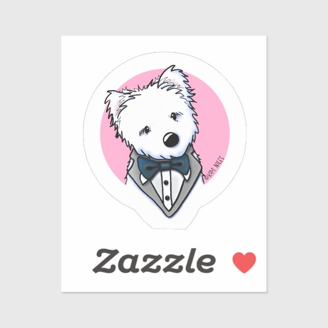 Sticker KiniArt Tuxedo Westie (Feuille)