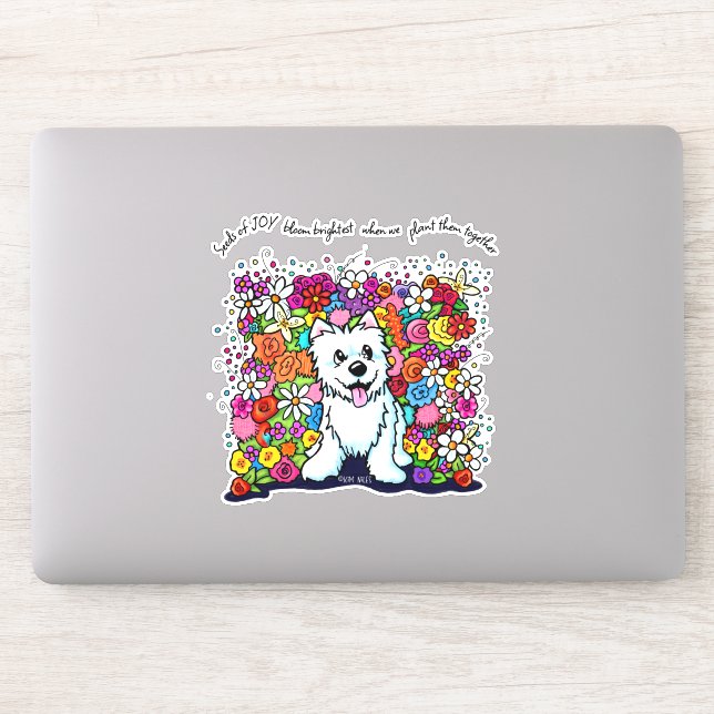 Sticker KiniArt Westie Joyful Garden (Ordinateur)