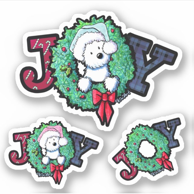 Sticker KiniArt Westie Noël Joy (Devant)