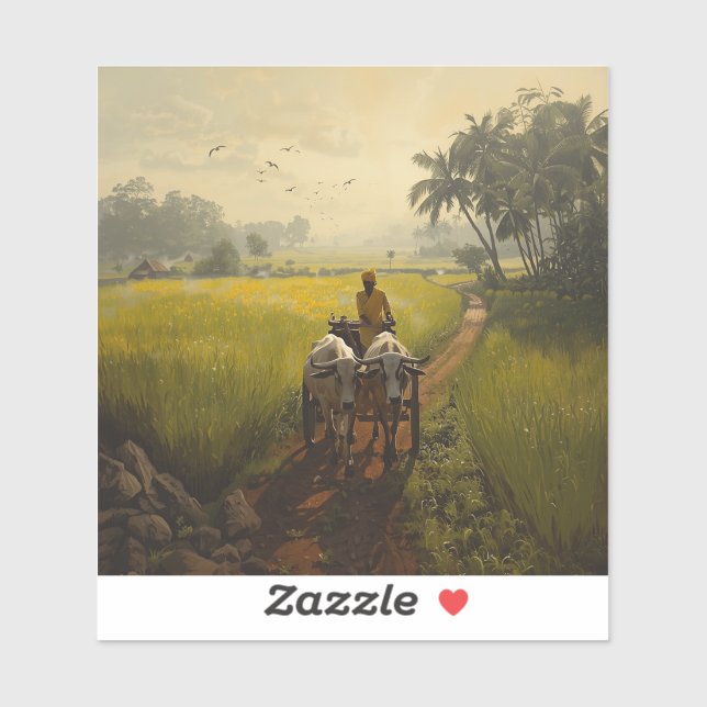 Sticker Kisan Farming Life Painting Images (Feuille)