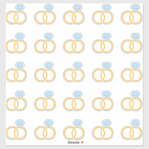 Sticker Kiss-Cut Ring De Mariage Élégant