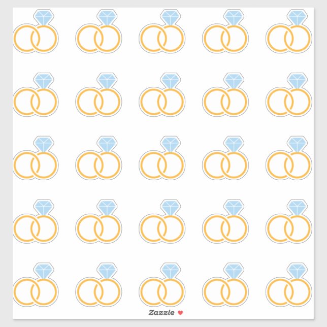 Sticker Kiss-Cut Ring De Mariage Élégant (Feuille)