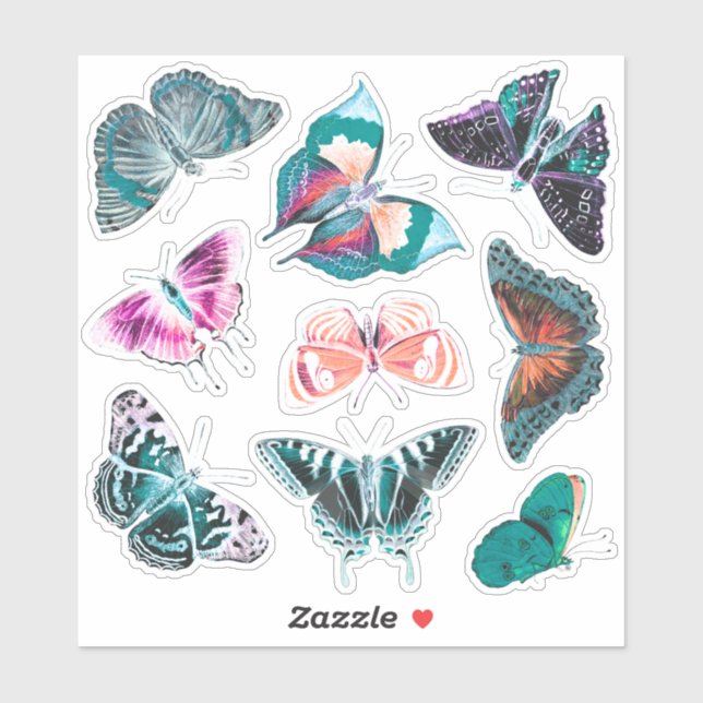 Sticker Kit journal de junk Turquoise vintage (Feuille)