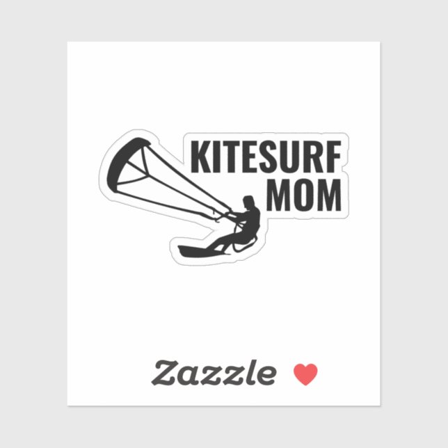 Sticker Kitesurf Kiteboarding Kite équitation Maman (Feuille)