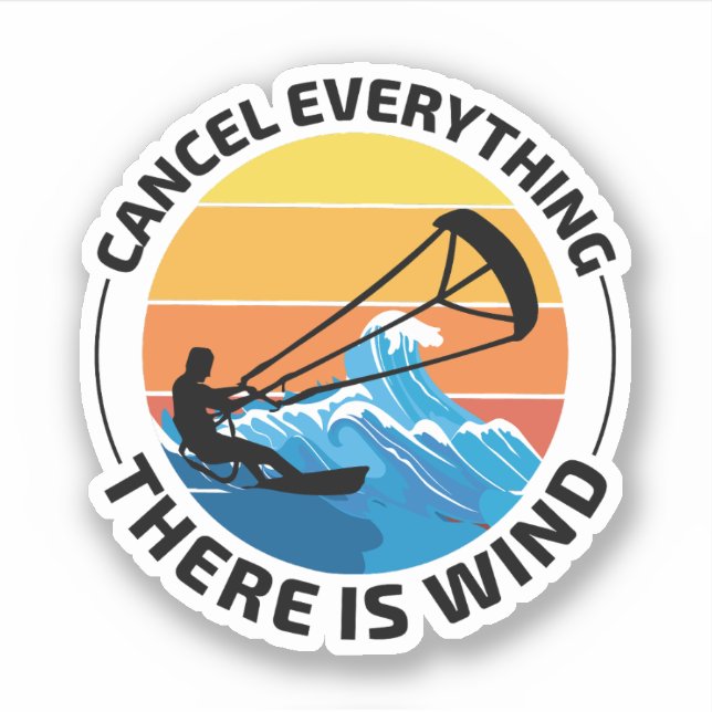Sticker Kitesurf Kiteboarding Kite équitation Sports éolie (Devant)