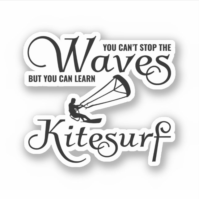 Sticker Kitesurf Kiteboarding Kite équitation Sports éolie (Devant)