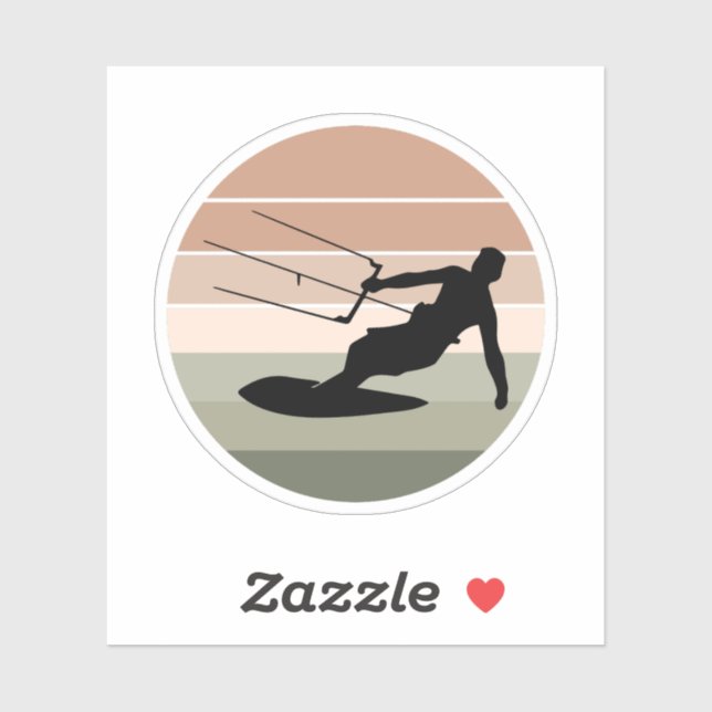 Sticker Kitesurf Kiteboarding Kite équitation Sports éolie (Feuille)
