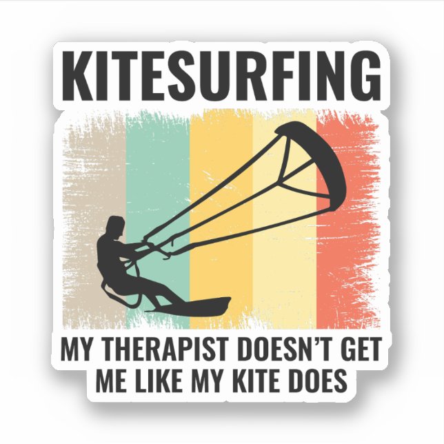 Sticker Kitesurf Kiteboarding Kite équitation Sports éolie (Devant)